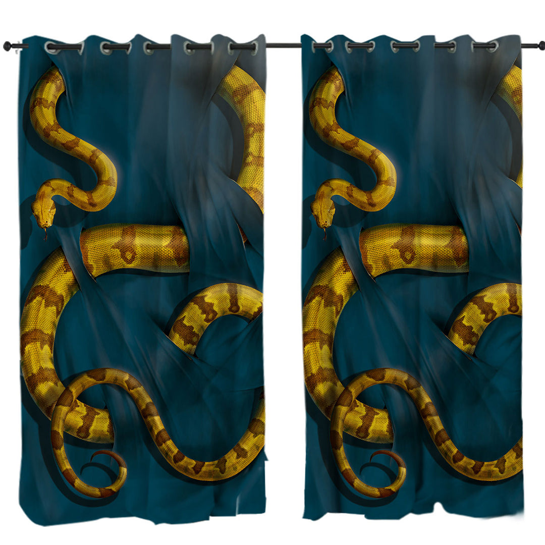 Wild Animal Art Boa Constrictor Snake Curtains for Bedroom