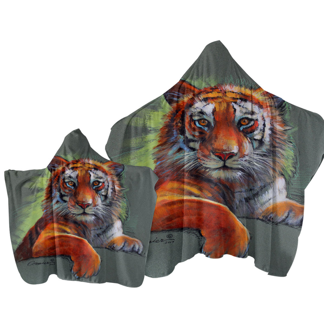 Wild Animal Art Drawings Tiger Sketch Towel Hoodie