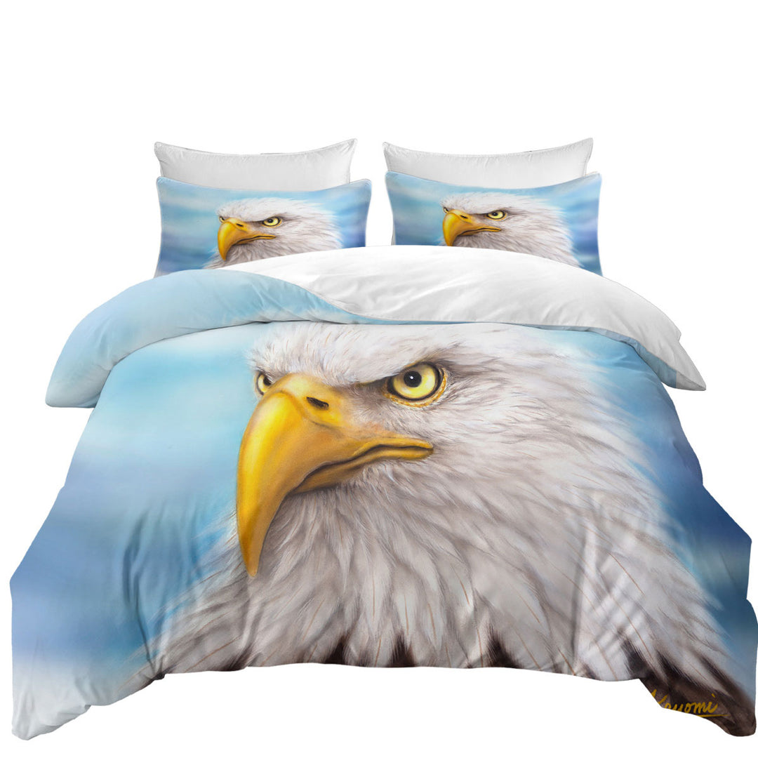 Wild Animal Art Paintings Eagle Head Quilt Cover Sets