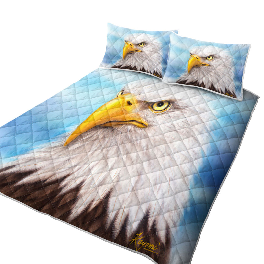 Wild Animal Art Paintings Eagle Head Quilt