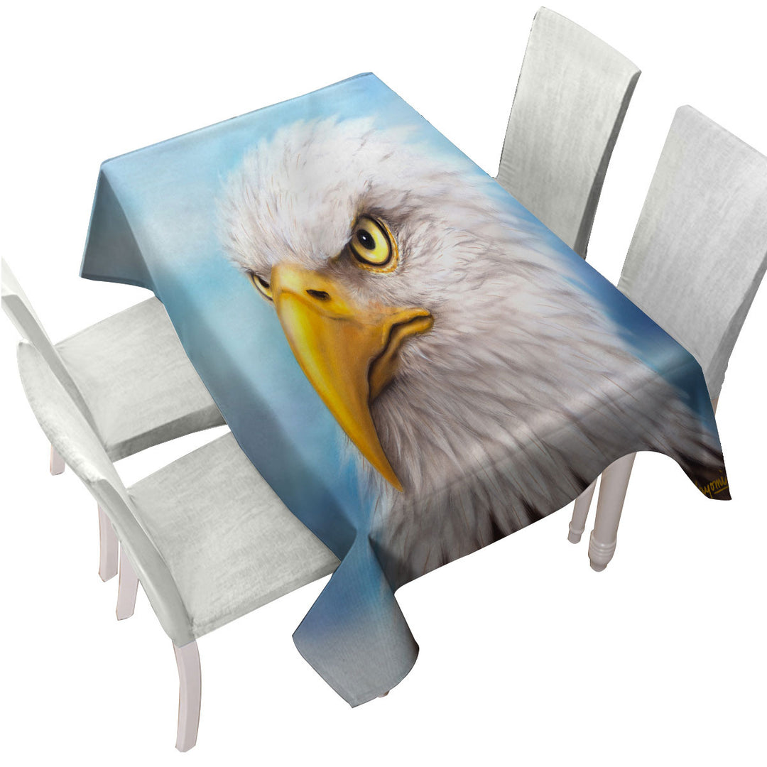 Wild Animal Art Paintings Eagle Head Tablecloths