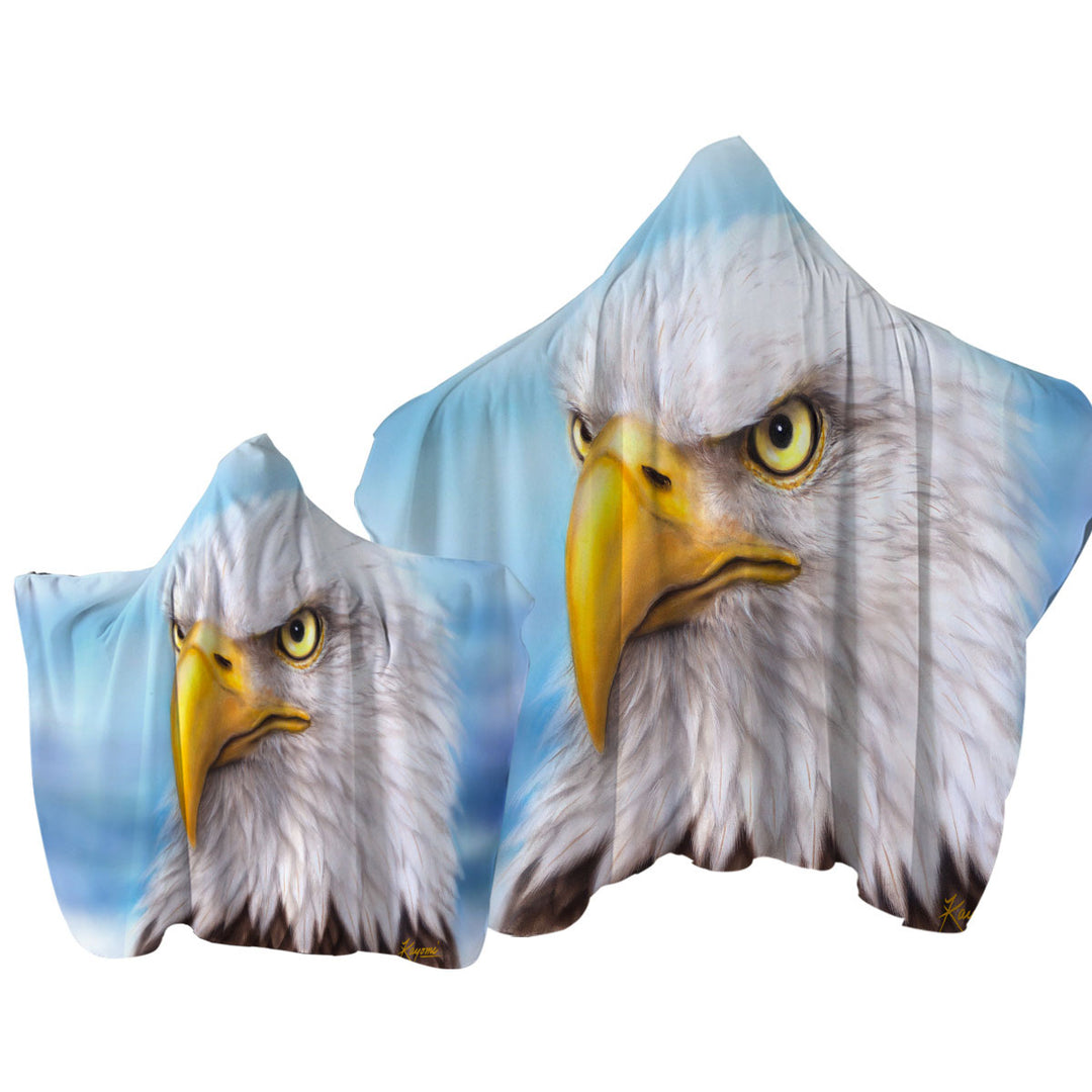 Wild Animal Art Paintings Eagle Head Towel with Hood