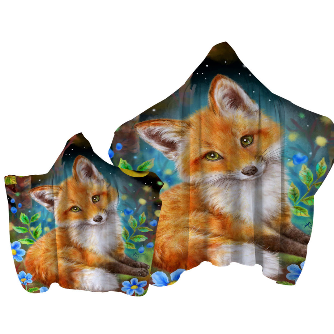 Wild Animal Art Paintings Fox in the Forest Towel Hoodie