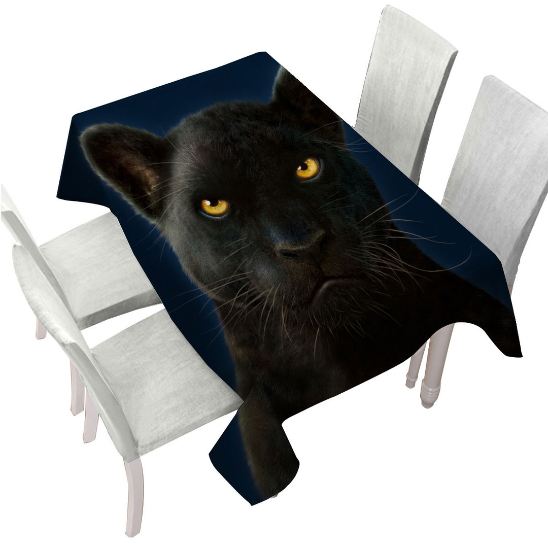 Wild Animal Art Portrait Black Panther Custom table Covers