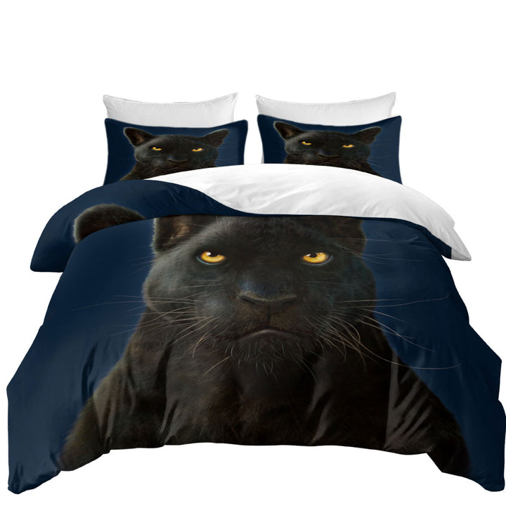 Wild Animal Art Portrait Black Panther Oversized King Duvet Cover