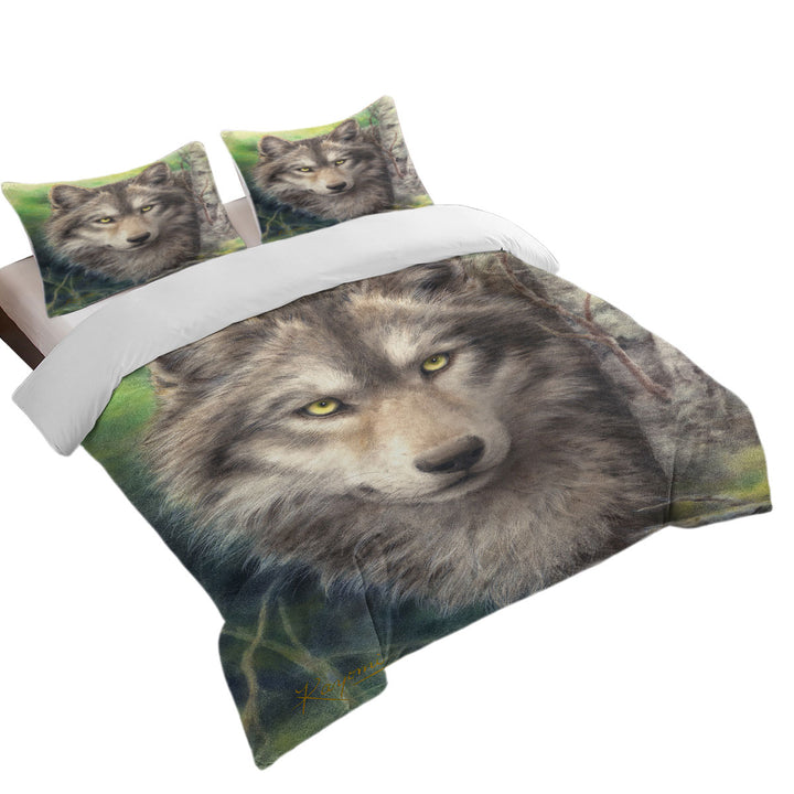 Wild Animals Art Grey Wolf Forest Watch Best Duvet Covers