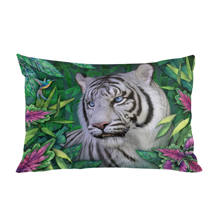 Wild Animals Art Tropical White Tiger Pillowcases