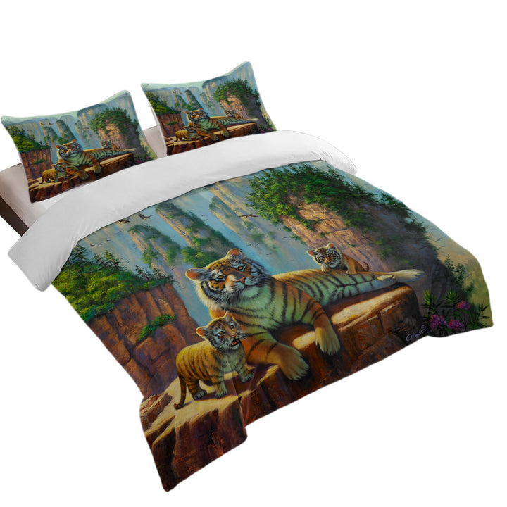 Wildlife Animal Nature Art Zang Tigers Bed Covers