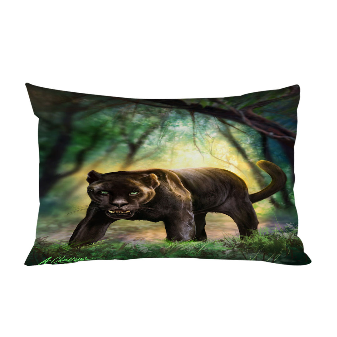 Wildlife Art Beautiful Black Panther Pillow Case Covers