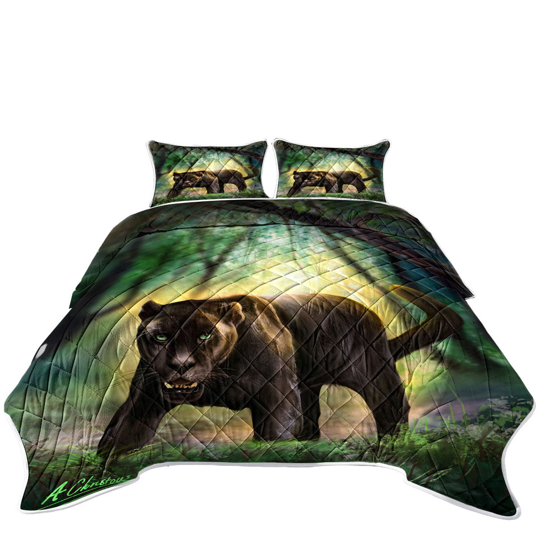 Wildlife Art Beautiful Black Panther Quilts