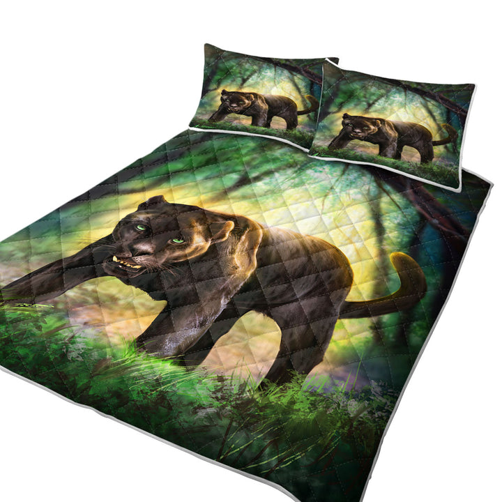 Wildlife Art Beautiful Black Panther Twin Quilt