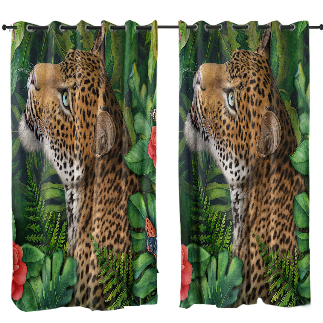 Wildlife Art Leopards Gaze Drapes and Curtains