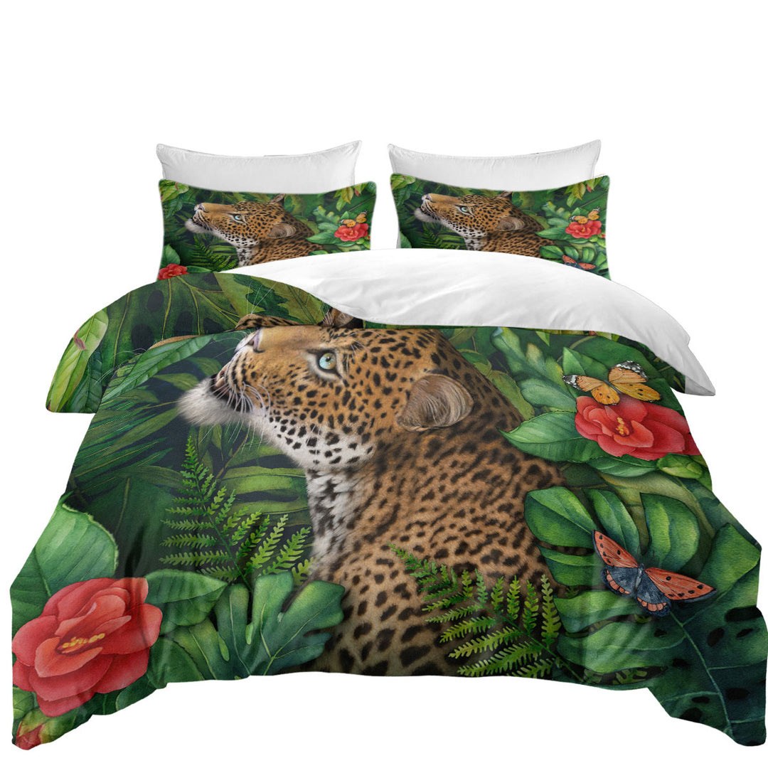 Wildlife Art Leopards Gaze Duvet Cover