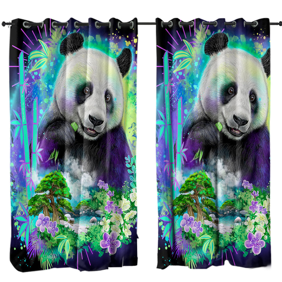 Wildlife Art Nature Panda Spirit Window Curtains