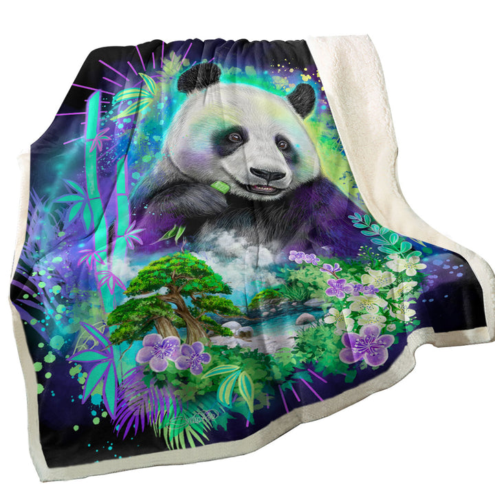 Wildlife Art Nature Panda Throw Blanket