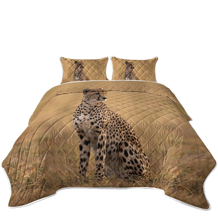 Wildlife Photo of Cheetah King Size Quilt