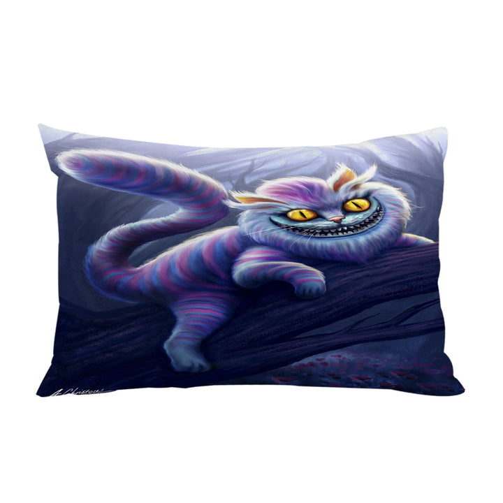 Wonderland Purple Cat Pillow Case Covers