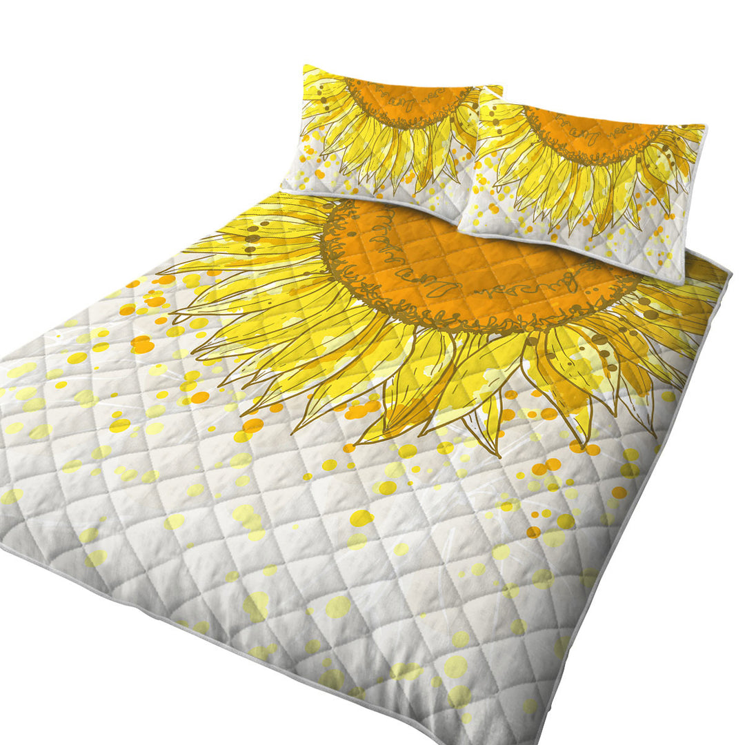 Yellow Spots and Sunflower King Quilt