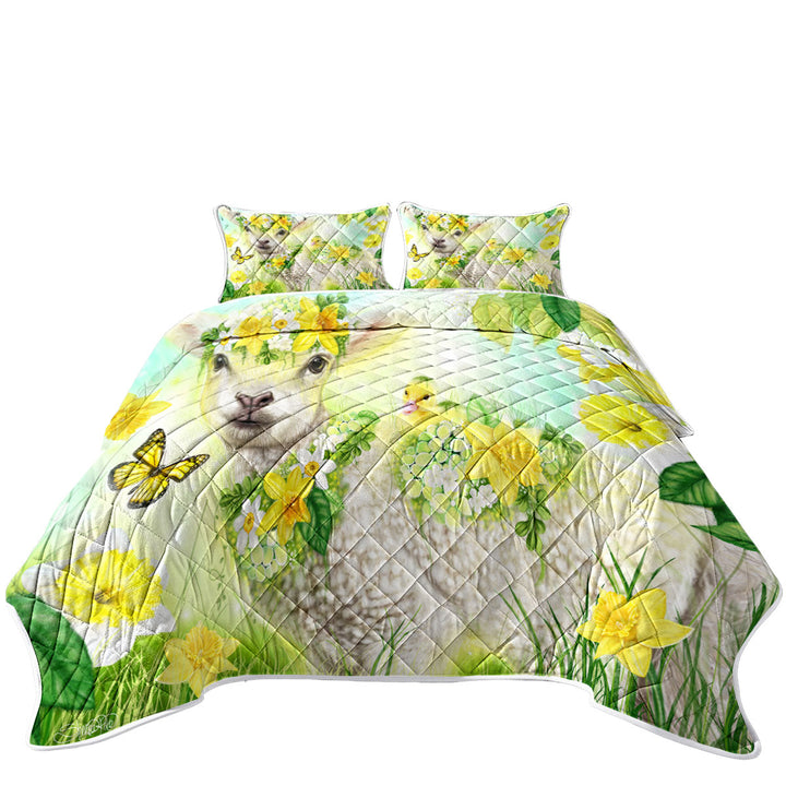 Yellow Spring Sweet Daffodil Lamb Quilts