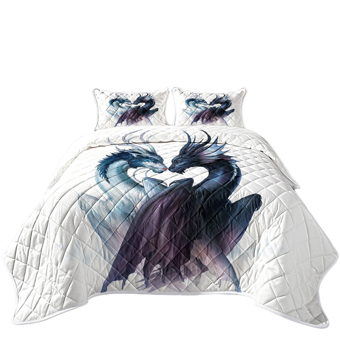 Yin and Yang Dragons King Size Quilt Sets