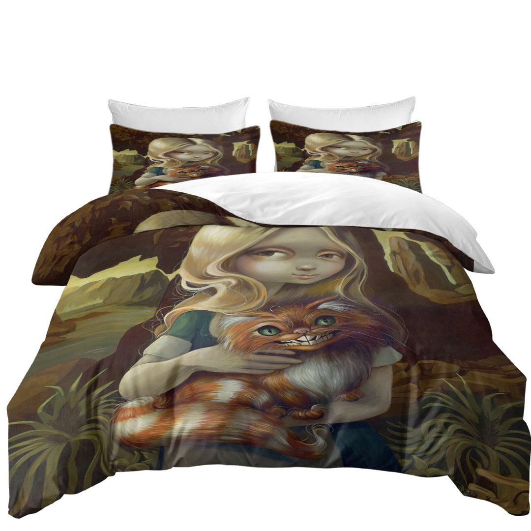 full Size Duvet Cover with Alice in a Da Vinci Portrait