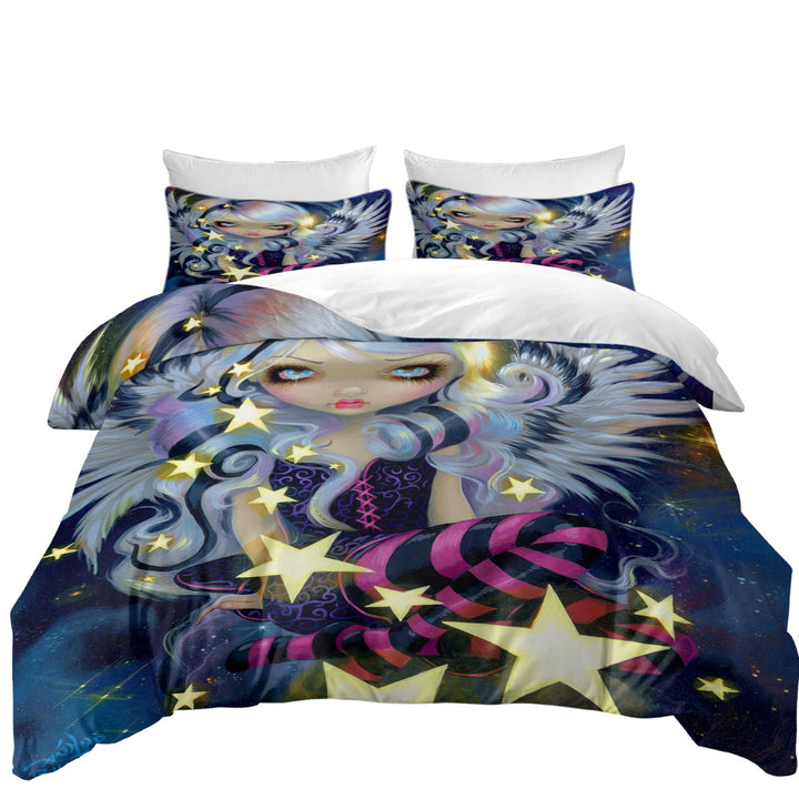 full Size Duvet Cover with Fantasy Painting Angel of Starlight