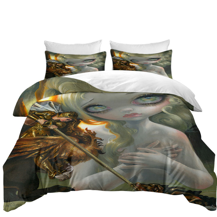 full Size Duvet Cover with History Art Tableaux Vivants Roger and Angelica