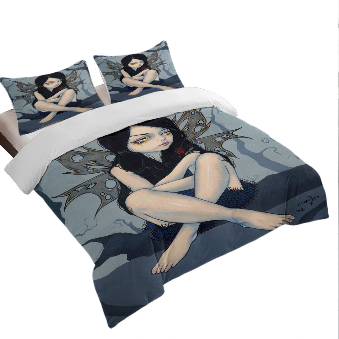 full Size Duvet Cover with Nothing Left to Dream Melancholy Crying Fairy