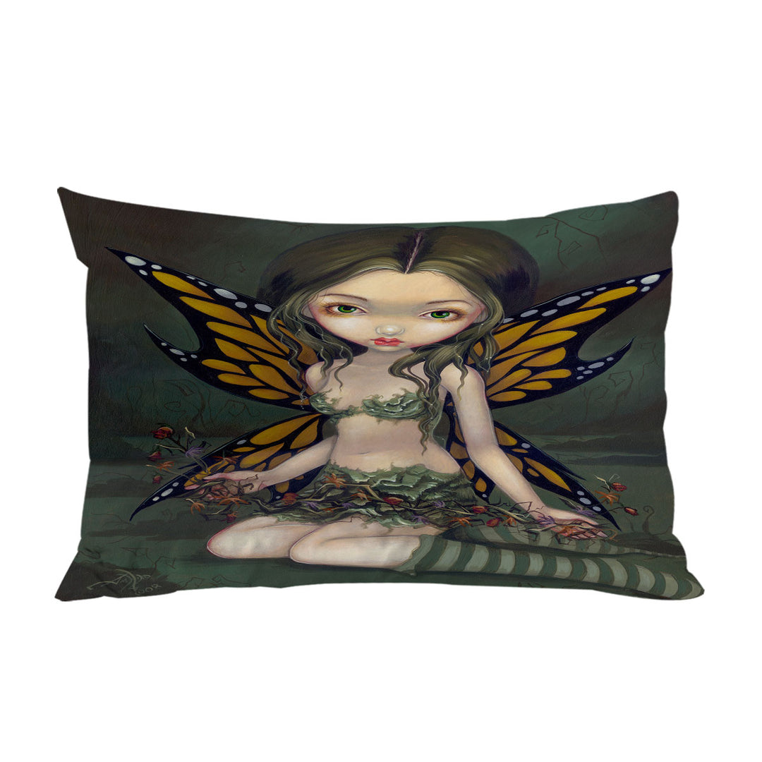 throw pillow case covers with Butterfly Fairy with Dried Flowers