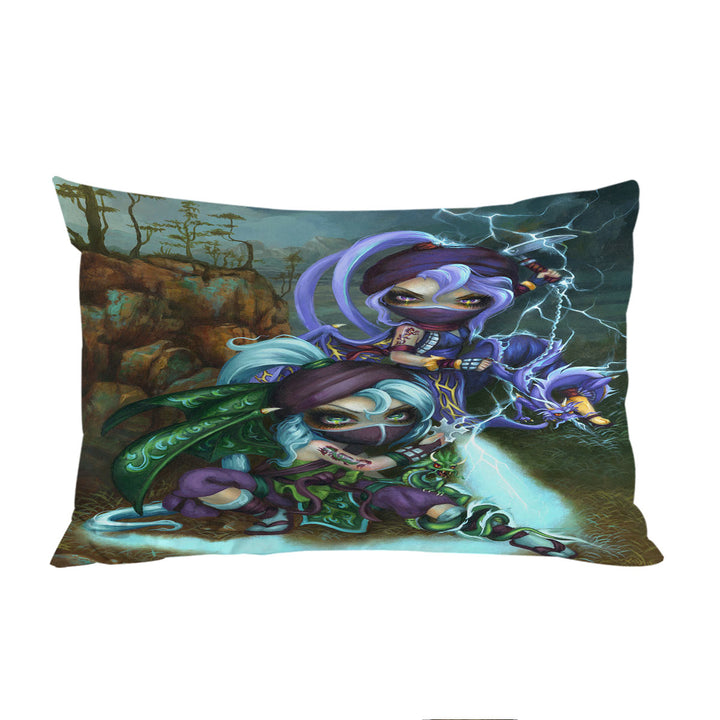 throw pillow case covers with Cool Ninja Dragonlings Stormy Landscape