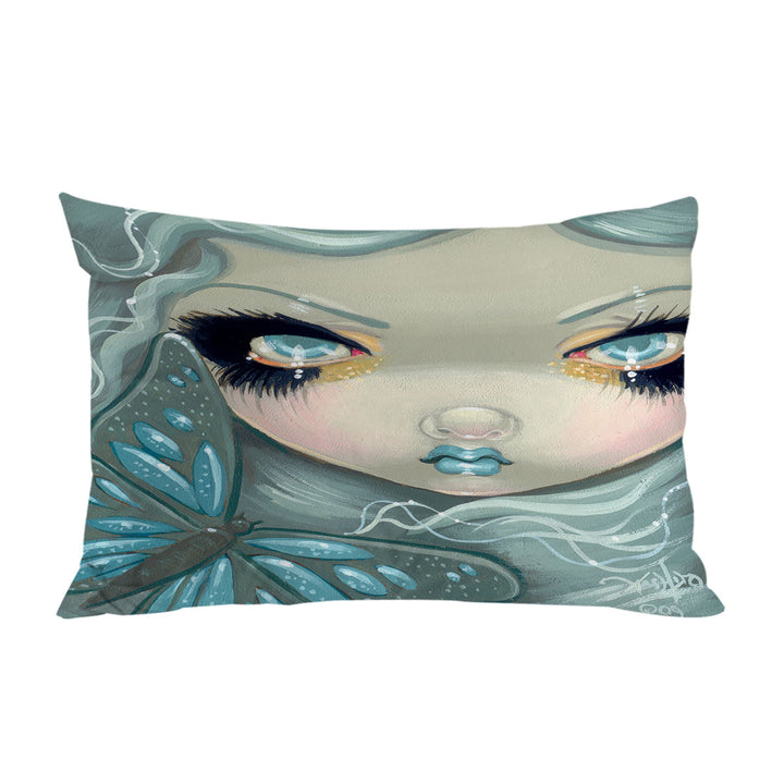 throw pillow case covers with Faces of Faery _26 Ice Girl and Butterfly