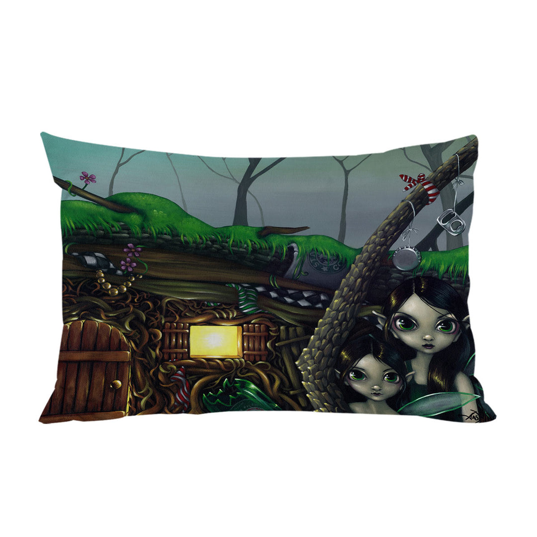 throw pillow case covers with Fairytale Fairy Dwelling Underhill House