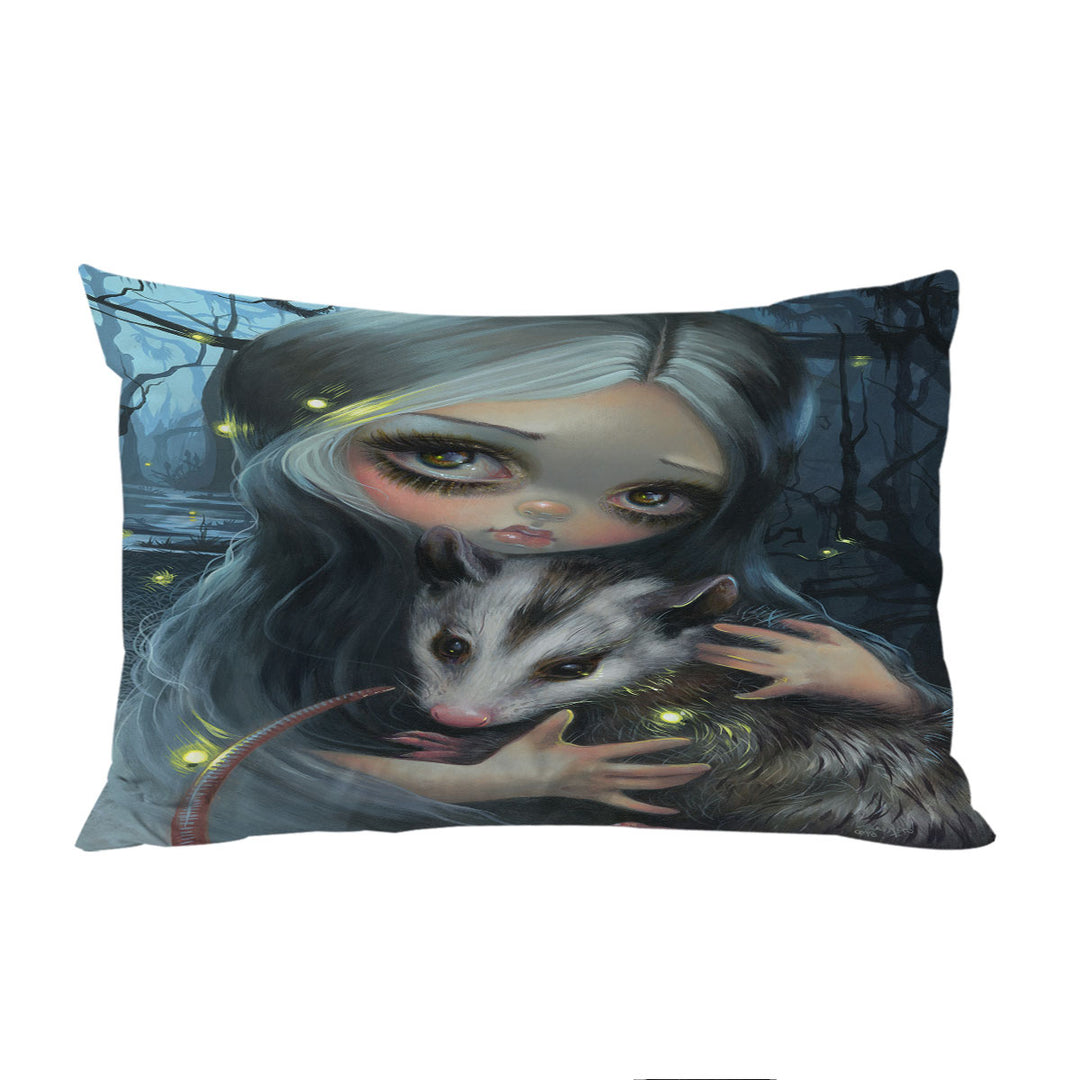 throw pillow case covers with My Possum Beautiful Maiden with Her Possum Friend