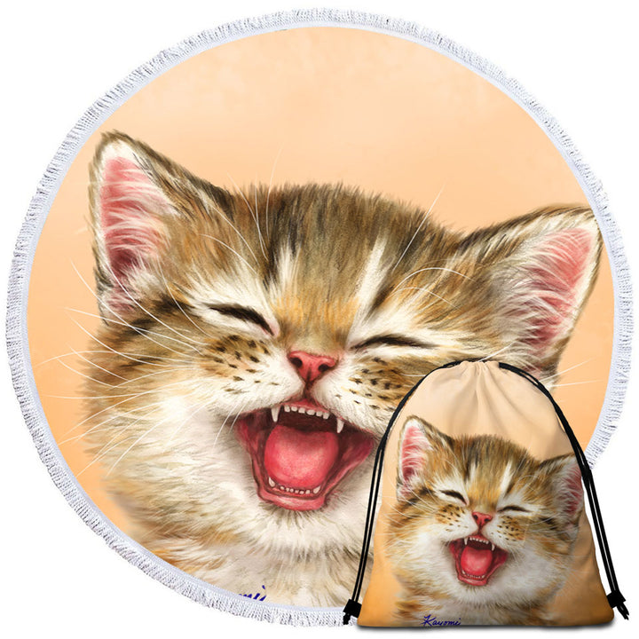 Adorable Beach Towels Near Me for Children Laughing Kitten