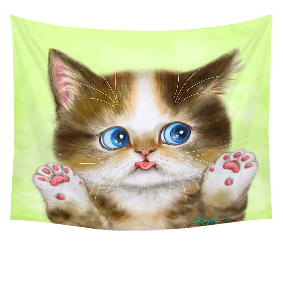 Adorable Innocent Baby Cat Tapestry for Kids