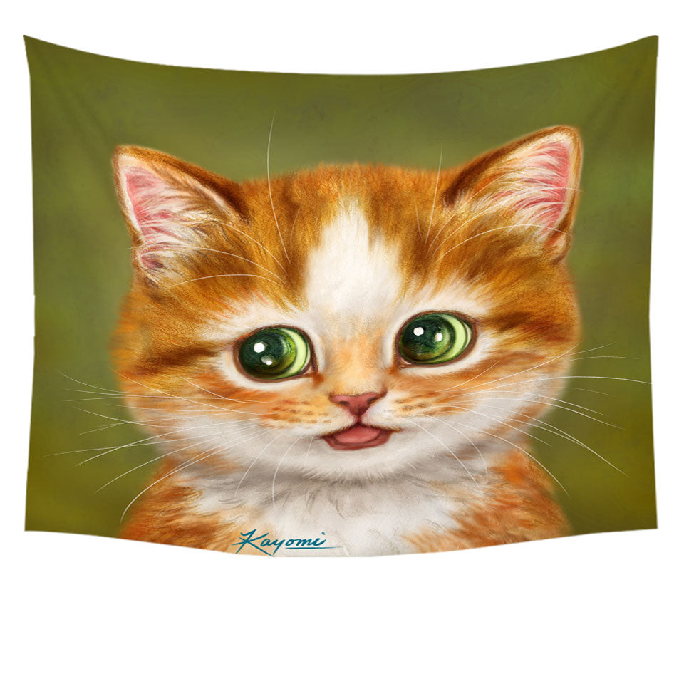 Adorable Wall Art Painted Ginger kitty Cat