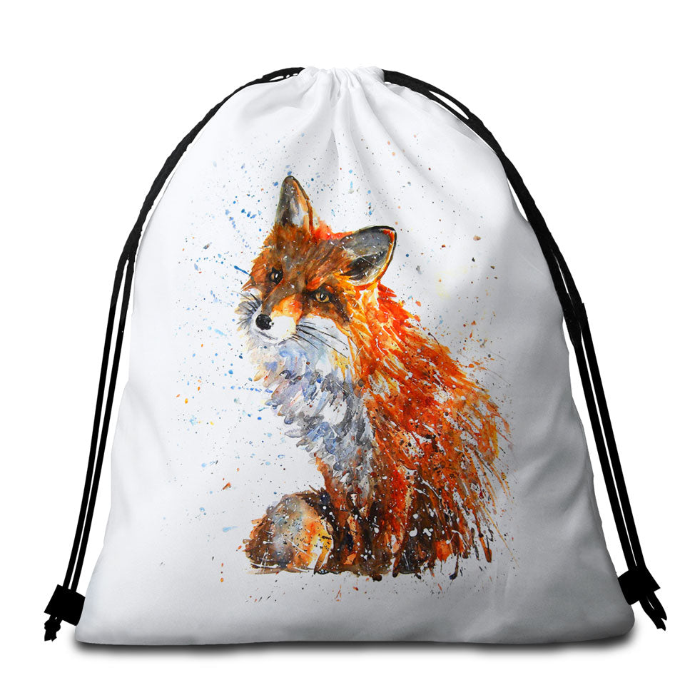 Artistic Painting Sweet Fox Beach Towel Pack