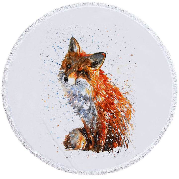 Artistic Painting Sweet Fox Travel Beach Towel