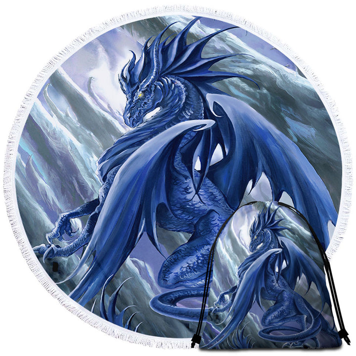 Beach Towels On Sale Vortex Painted Blue Dragon