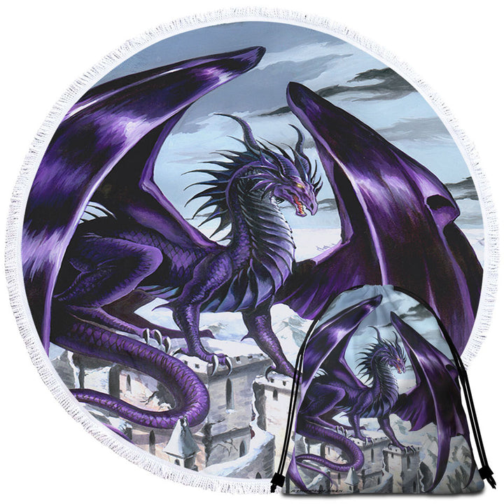 Beach Towels and Bags Set of Evil Purple Dragon City Nemesis