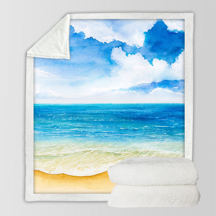 Beach and Ocean Sherpa Blanket