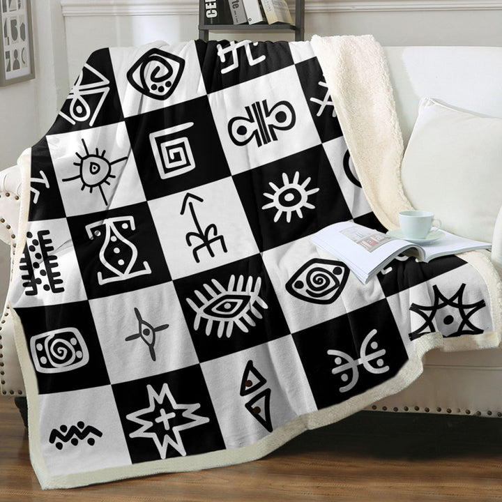 Black and White Aztec Throws