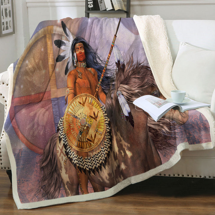 products/Brave-Native-American-Blankets-Warrior-Eagle-and-Horse