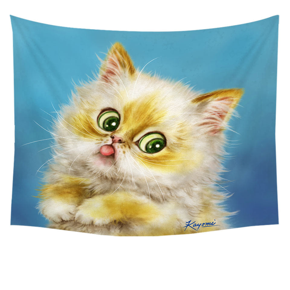 Cats Cute and Funny Art Painting Furry Kitty Cat Tapestry