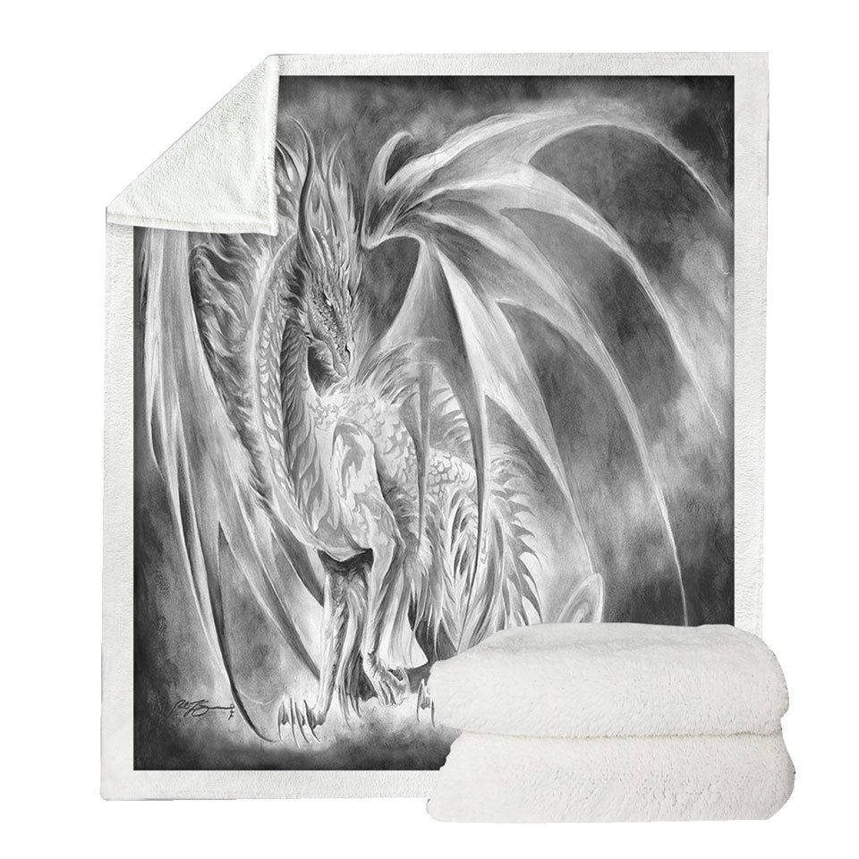 Coldfire Dragon Drawing Cool Fantasy Art Unique Throws