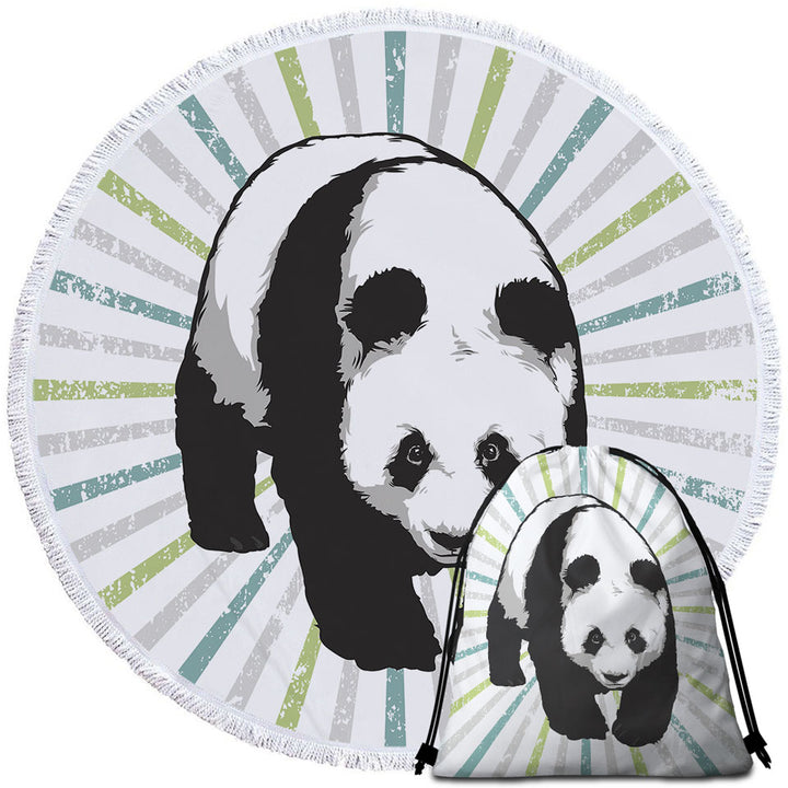 Cool Angry Panda Circle Beach Towel