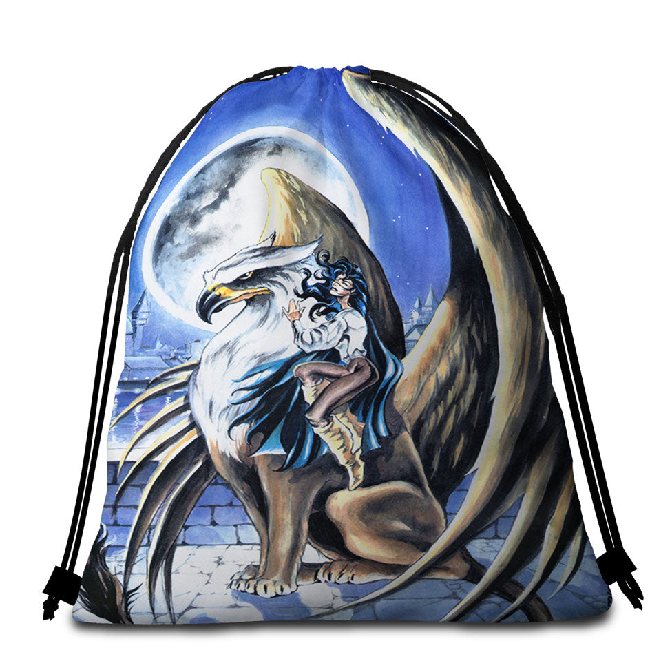 Cool Art Full Moon Watchtower Griffin Beach Towel Pack