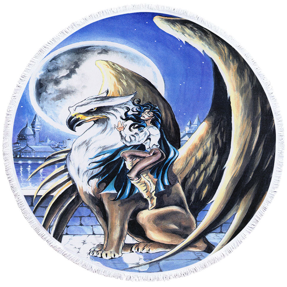 Cool Art Full Moon Watchtower Griffin Beach Towels