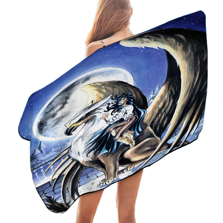 Cool Art Full Moon Watchtower Griffin Pool Towels