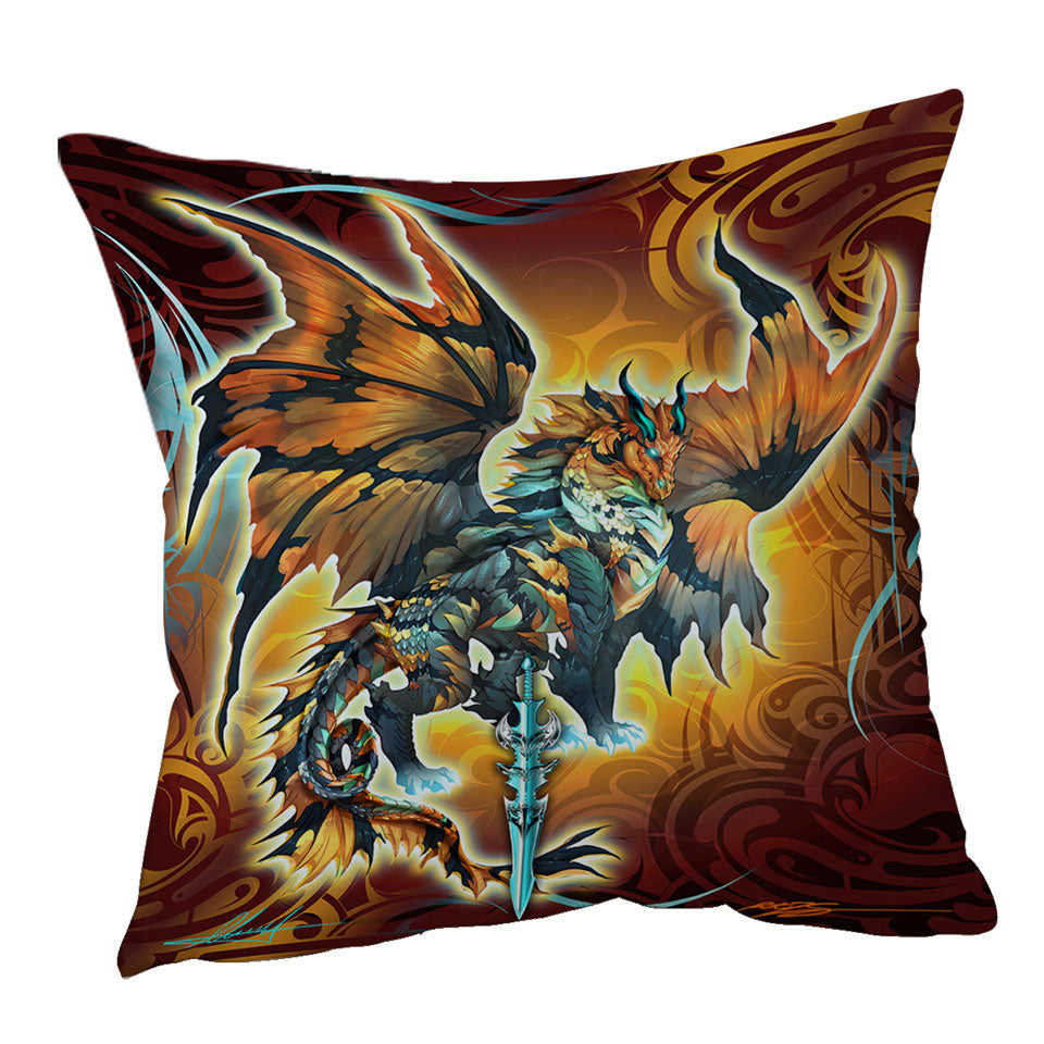 Cool Cushions Fantasy Weapon Orange Dragon Thunder Blade